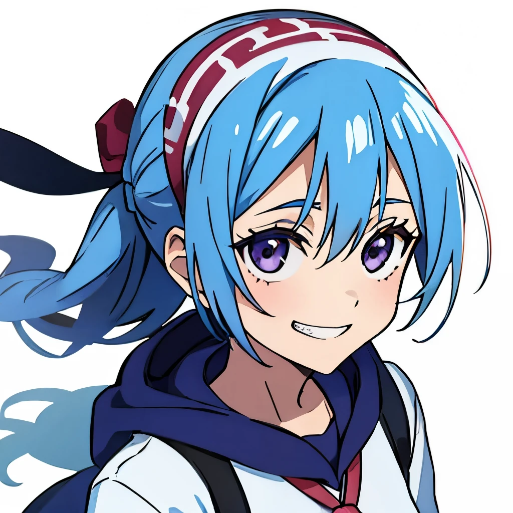 (masutepiece, Best Quality:1), 1girl in, Solo, Chibi, White background、Grin