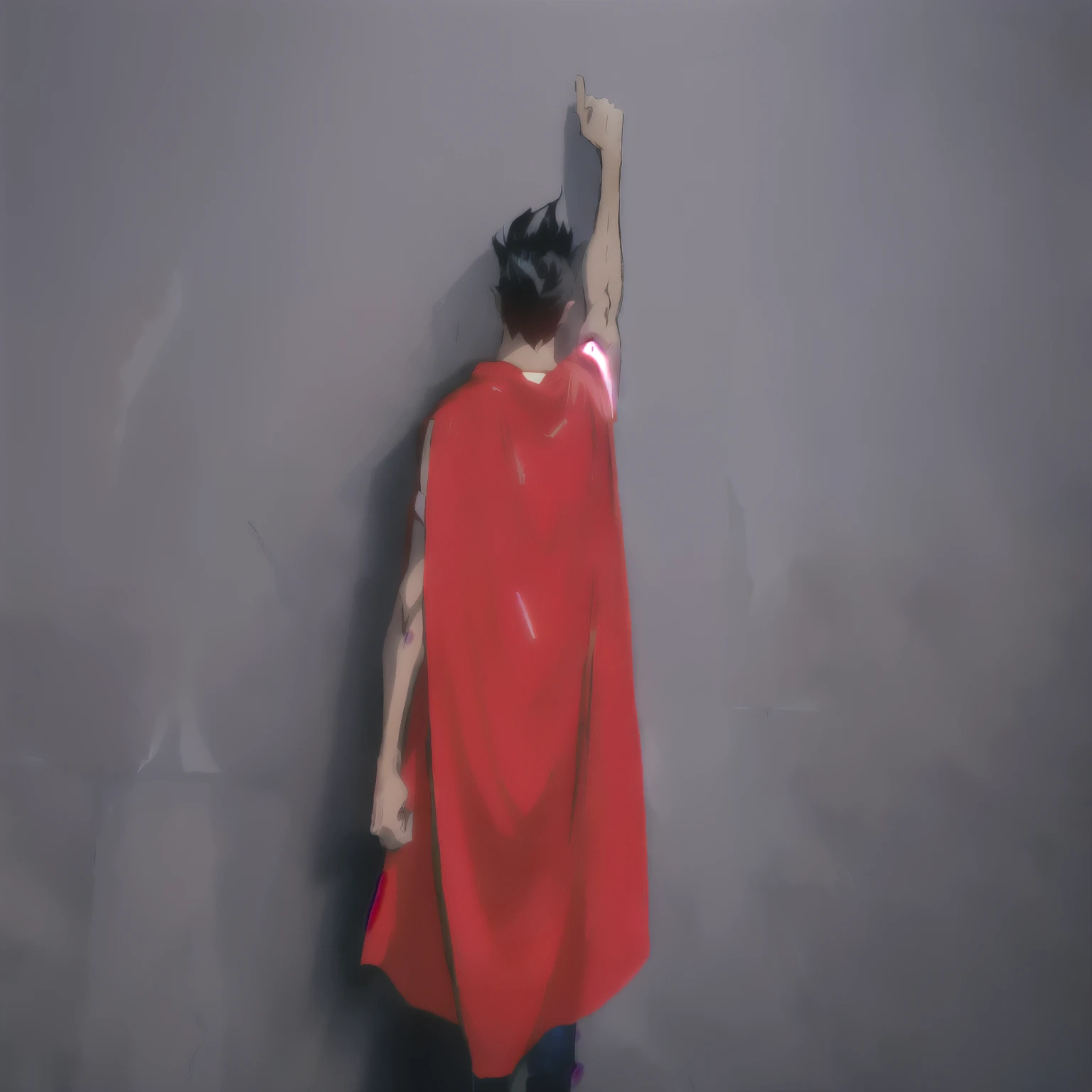 arafed man in a red cape is pointing at a wall, wearing a red cape, super hero pose, red cloth around his shoulders, posing like a superhero, wearing hero costume, wearing a cape, superman pose, wearing a king's cape, dressed in a beautiful red cloak, confident heroic pose, wearing shoulder cape, heroic masculine pose