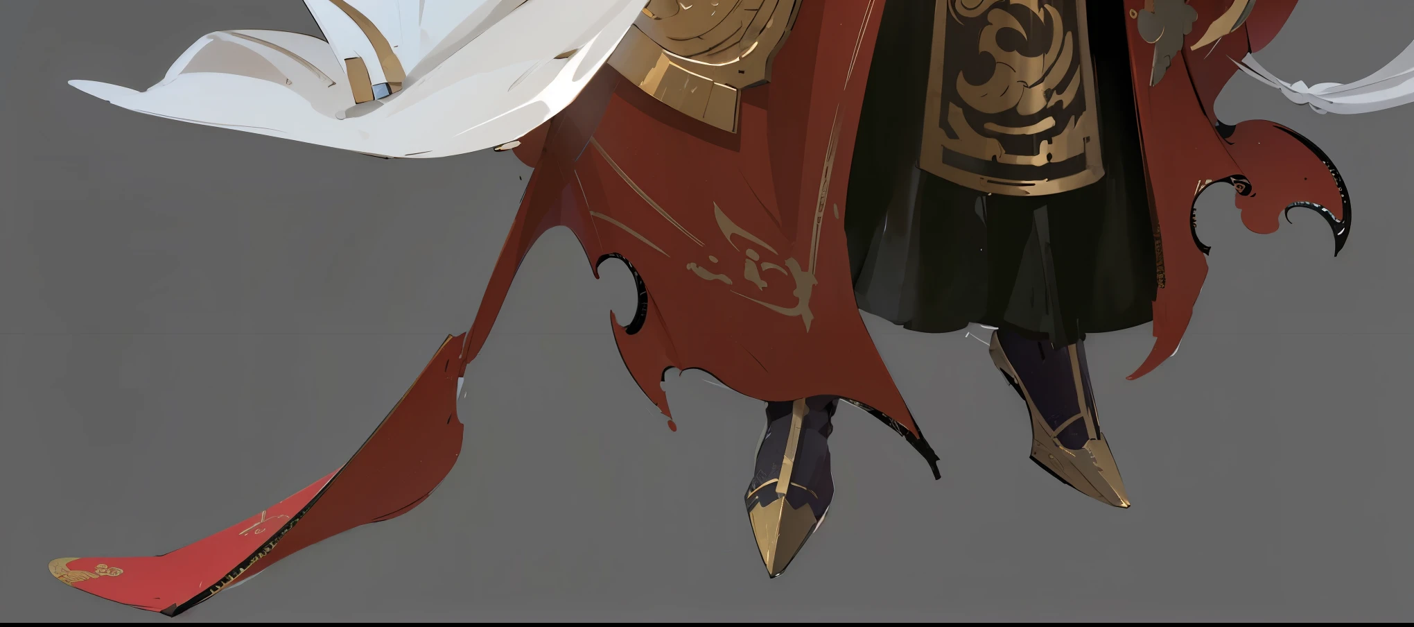 high quality, Meticulous portrayal,Clear structure,armor,Metal,robe,Red streamer,silk,robe,Chinese style,Refined refinement,Clearly portrayed,Skirt,