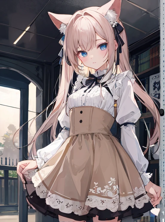 Girl'Her face is raised, in your file, Slight smile, covered eyes, it is raining, Raindrops on the face, stadium, the details, 4K, High accuracy, the night