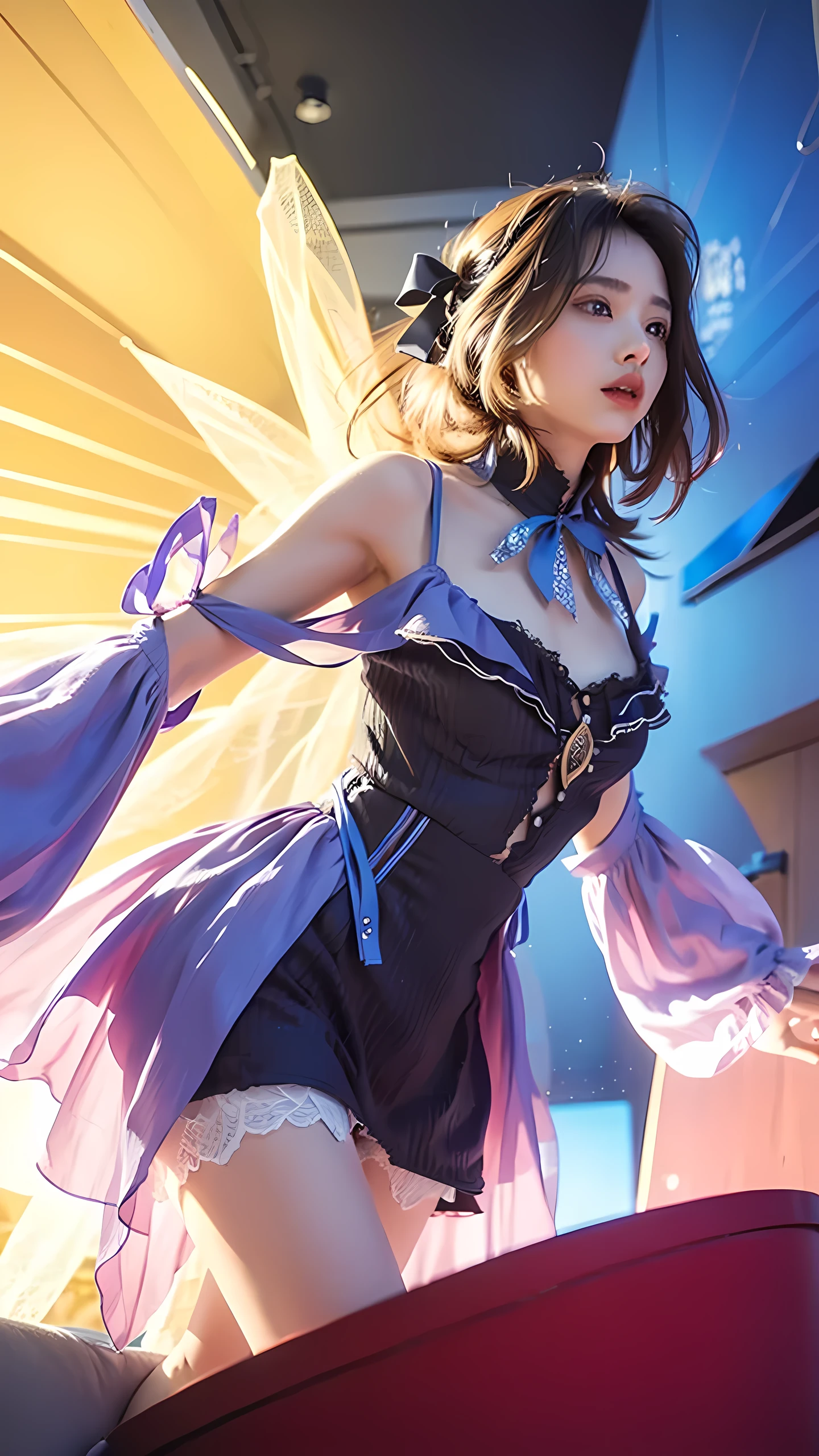 Masterpiece, highest quality, high resolution, solo, small breasts, short blouse