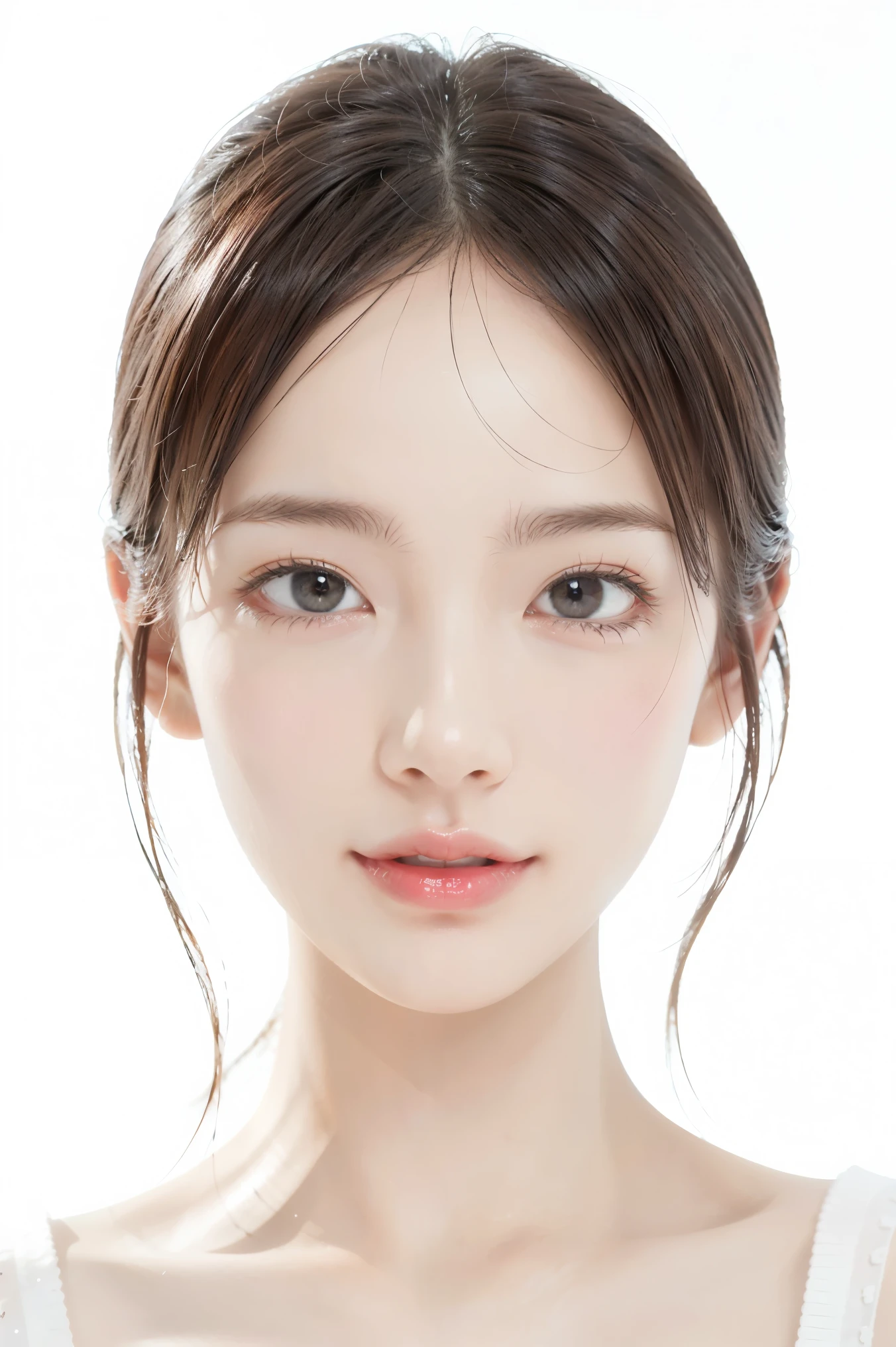 (highest quality、Tabletop、8k、Best image quality、Award-winning works)、(Face close-up:1.1)、(Pure white background:1.2)