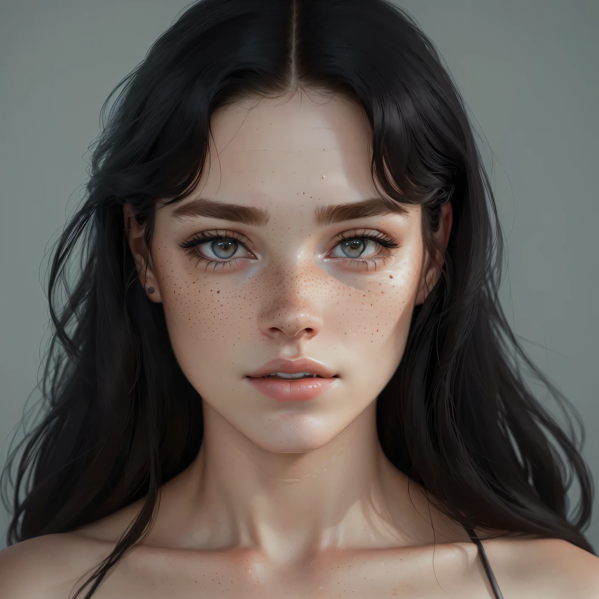 a close up of a woman with freckles and a freckle on her face, 8k portrait render, soft portrait shot 8 k, detailed beauty portrait, photorealistic beautiful face, beautiful realistic face, ultra detailed portrait, accurate detailed face, highly detailed portrait, detailed realistic face, detailed perfect face, detailed beautiful portrait, accurate ultra realistic faces, ultra realistic face
