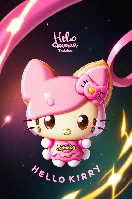 Eu quero uma (logo de marca da Hello Kitty), (tem ser fofo e e rosa) (e com um nome de donut bonito) ( it has to be very flashy and very pink and very collectible and with a perfect setting)
