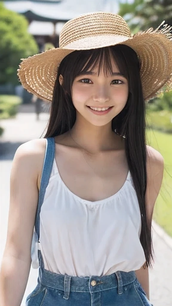 Japanese、18-year-old、Very slim、((Smiling))、Summer clothing