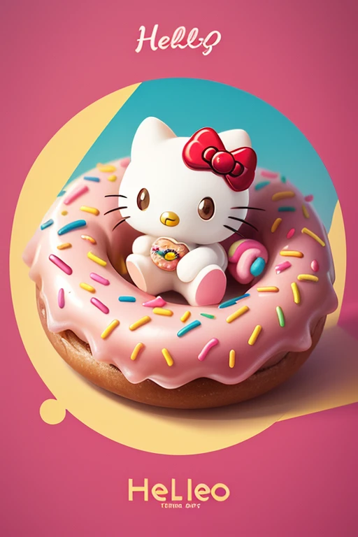 Eu quero uma (logo de marca da Hello Kitty), (tem ser fofa e rosa) (e com um nome de donut bonito)