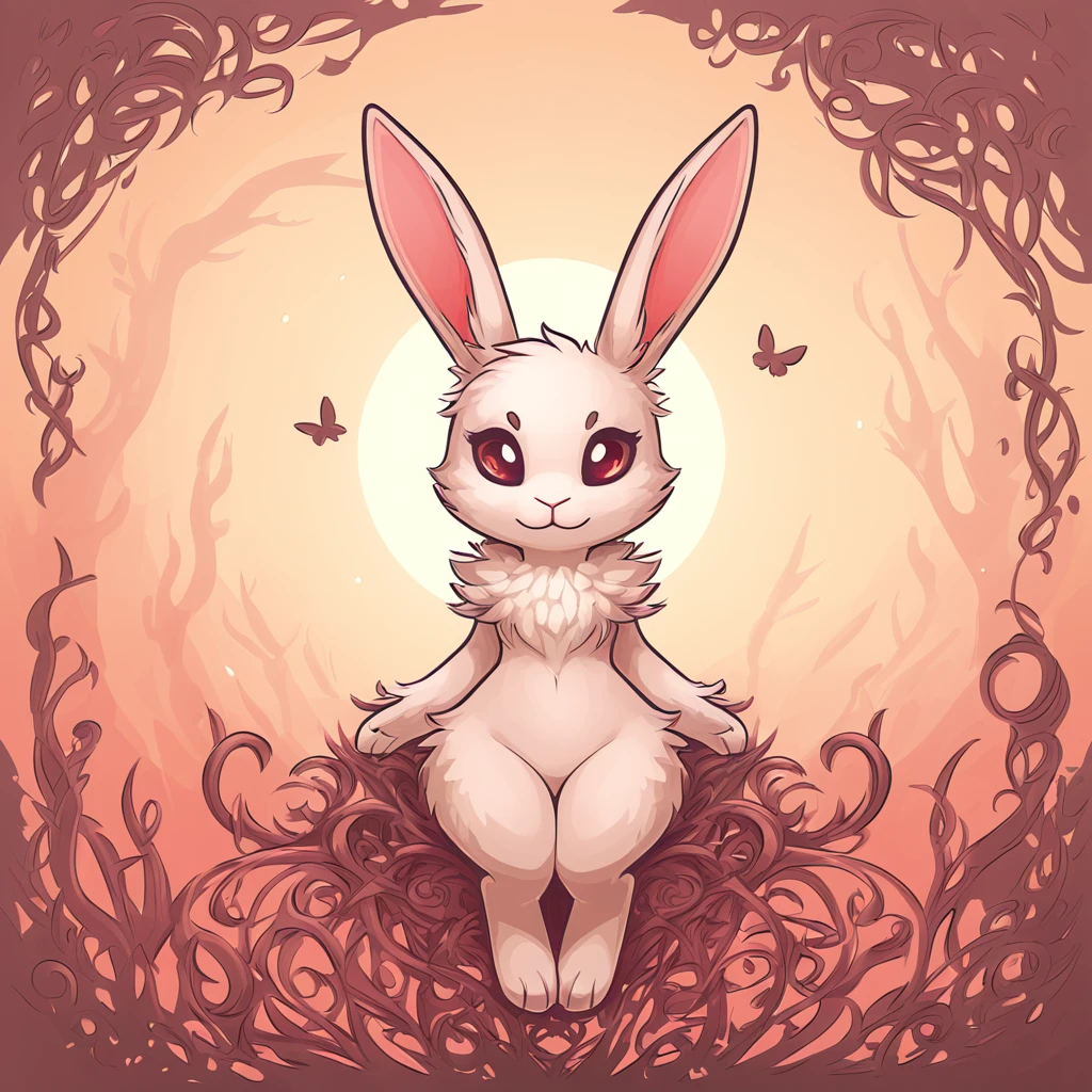 Remnant of Hollowness in rabbit  art style with background