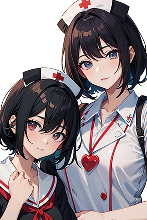 masterpiece, highest quality, High resolution,Anime Style、Black Hair、long、Nurse uniform