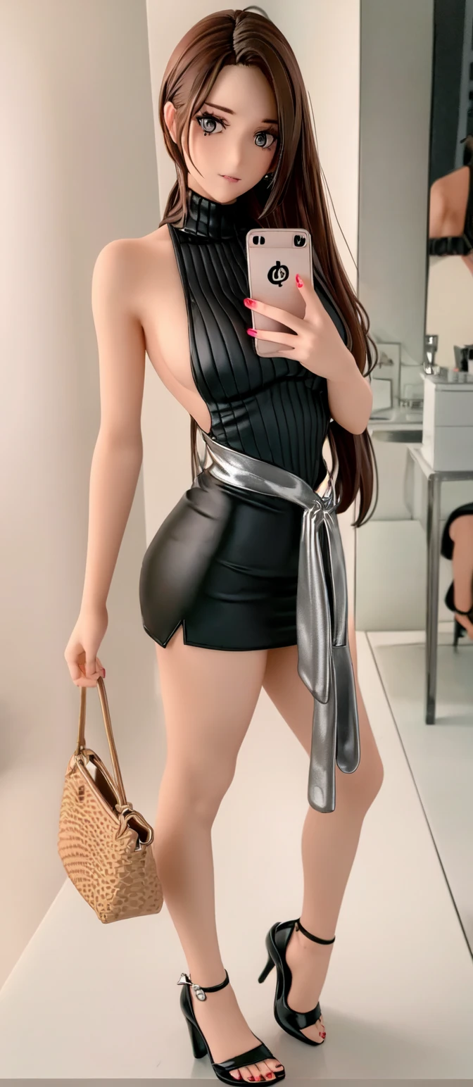 Superrealisticart。Extremely high-resolution details,photography,Realism is pushed to the extreme,Fine texture,Hot girl hip skirt sexy high waist tight skirt versatile elastic slim fit high-end female professional skirt