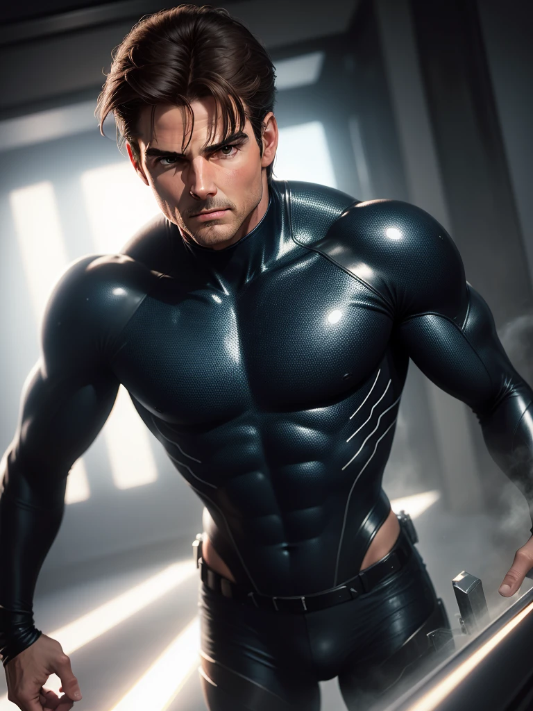 Special tom Steel , steals a top-secret scheme, Around lasers, tmasterpiece, ultra-detailing heperrealism, Tom Cruise, Sean Connery