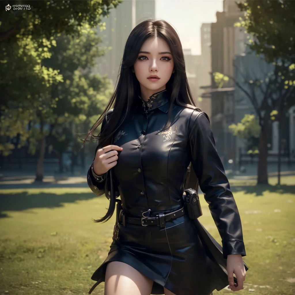 (วอลล์เปเปอร์ CG unity 8k ที่very detailed),(Masterpiece), (best quality), (very detailed), (best illustrations),(best shadow), cowboy shoot, (sharp eyeliner, eyelid, Detailed eyes:1.1), (city background:1.2), ,Take a break , Version 3 (Girls' frontline), , 3D,8k,
