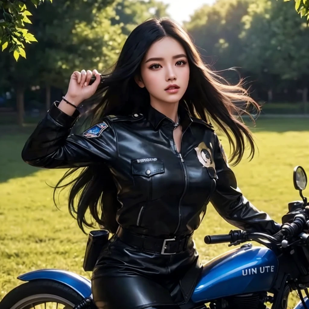 (วอลล์เปเปอร์ CG unity 8k ที่very detailed),(Masterpiece), (best quality), (very detailed), (best illustrations),(best shadow), cowboy shoot, (sharp eyeliner, eyelid, Detailed eyes:1.1), (city background:1.2), ,Take a break , Version 3 (Girls&#39; frontline), , 3D,8k,