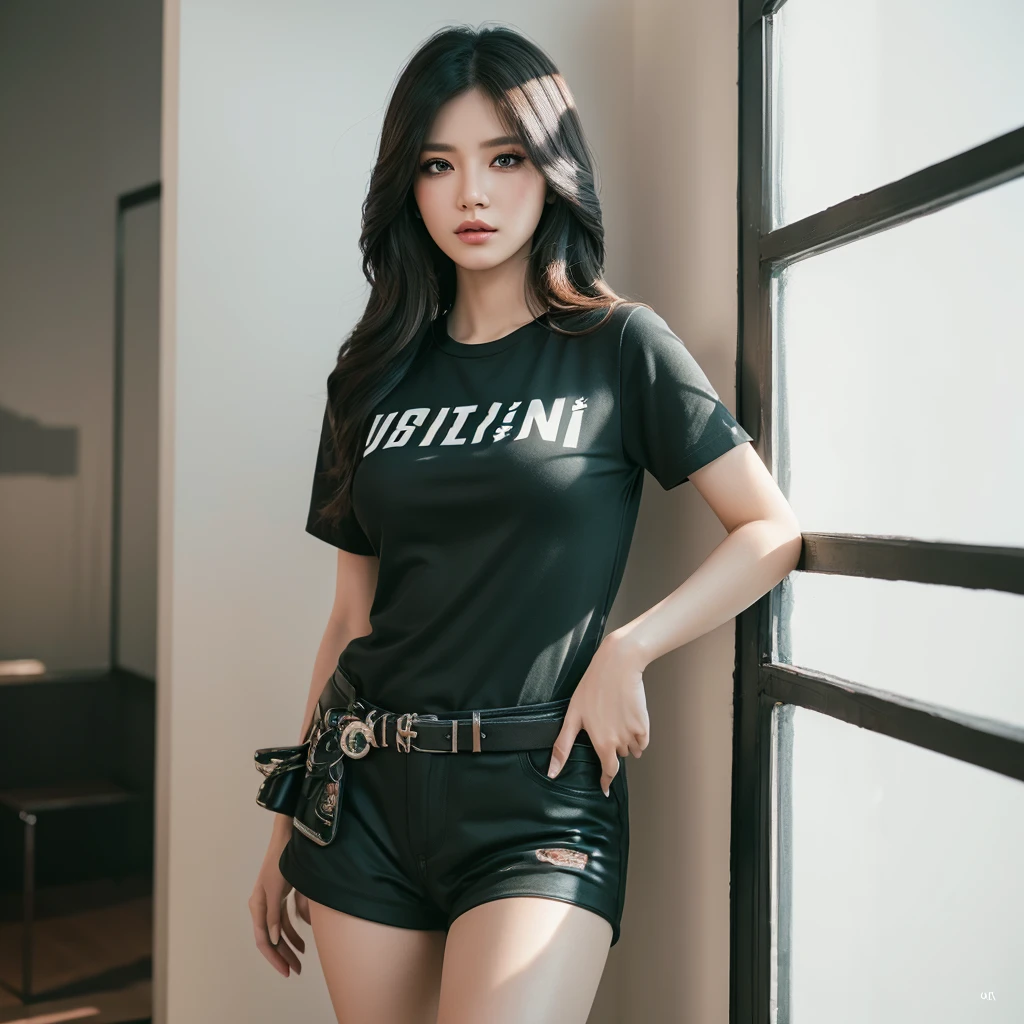(วอลล์เปเปอร์ CG unity 8k ที่very detailed),(Masterpiece), (best quality), (very detailed), (best illustrations),(best shadow), cowboy shoot, (sharp eyeliner, eyelid, Detailed eyes:1.1), (city background:1.2), ,Take a break , Version 3 (Girls' frontline), , 3D,8k,