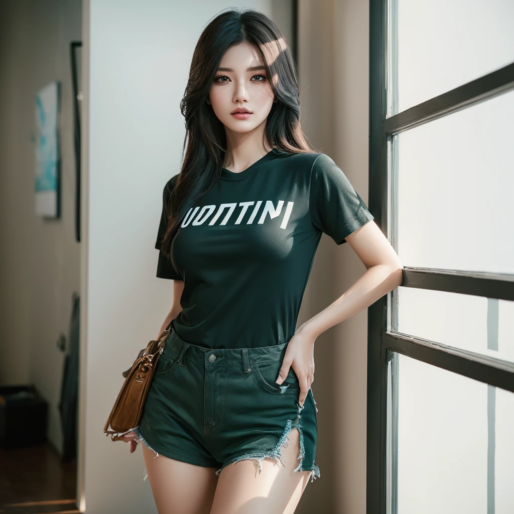(วอลล์เปเปอร์ CG unity 8k ที่very detailed),(Masterpiece), (best quality), (very detailed), (best illustrations),(best shadow), cowboy shoot, (sharp eyeliner, eyelid, Detailed eyes:1.1), (city background:1.2), ,Take a break , Version 3 (Girls' frontline), , 3D,8k,