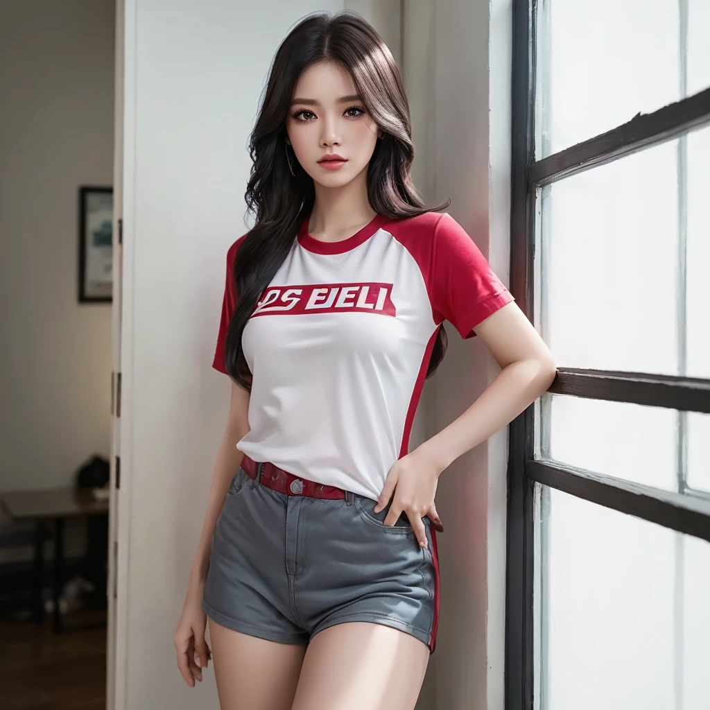 (วอลล์เปเปอร์ CG unity 8k ที่very detailed),(Masterpiece), (best quality), (very detailed), (best illustrations),(best shadow), cowboy shoot, (sharp eyeliner, eyelid, Detailed eyes:1.1), (city background:1.2), ,Take a break , Version 3 (Girls' frontline), , 3D,8k,