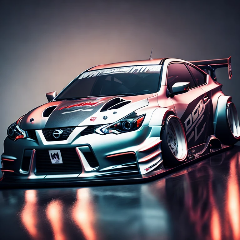 photo A Car, [Nissan|Toyota] Drift Spec, midnight (MidnightDrift style:1) <lora:djzMidnightDrift:0.8)