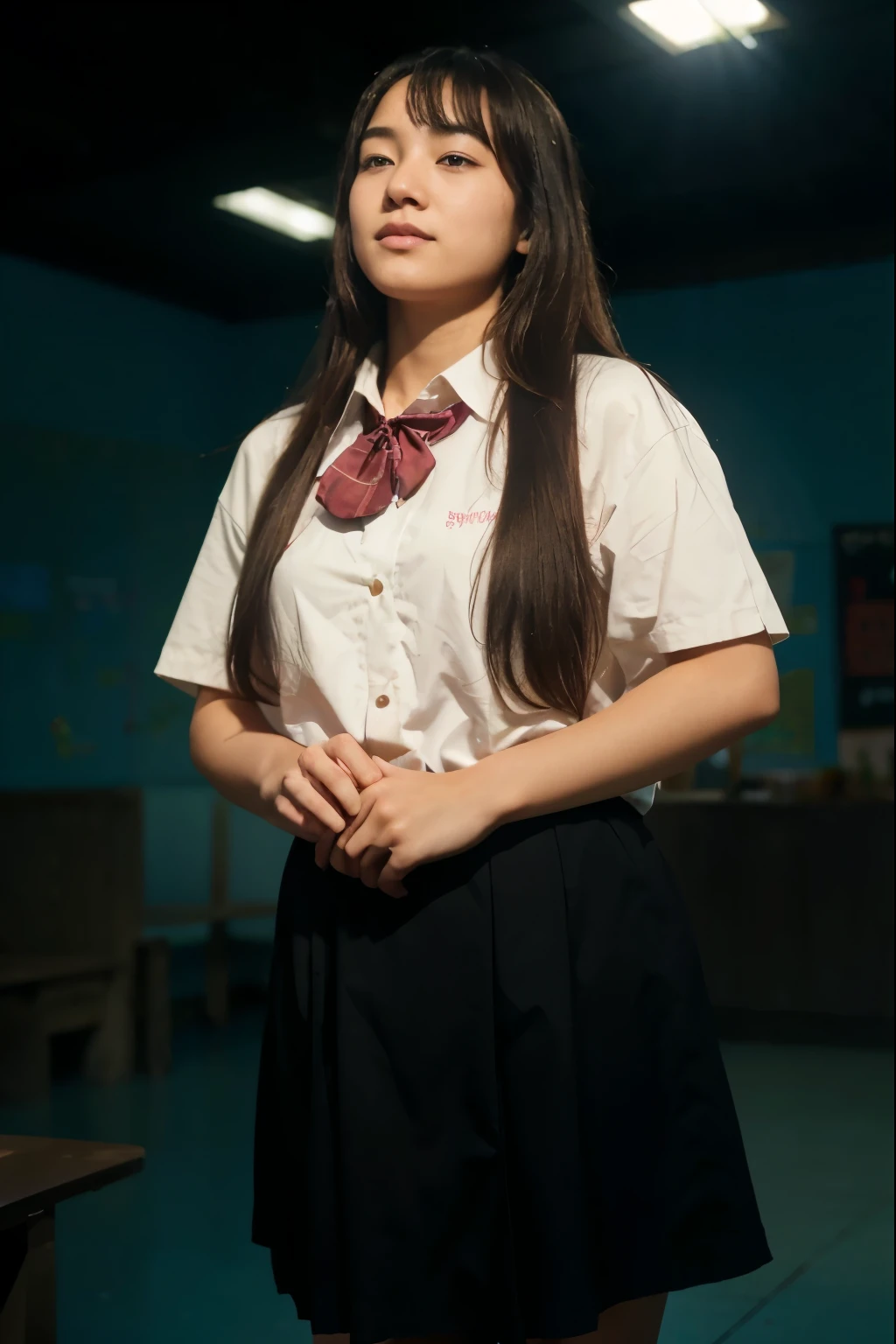 (Best quality, 8k, 32k, Masterpiece, UHD:1.2) "Imagine a picturesque Japanese high school setting inspired by romantic anime. Describe a sprawling campus nestled amid cherry blossom trees, their pink petals gently falling and carpeting the ground in a soft, pastel blanket. The school buildings are a blend of traditional and modern architecture, with large windows that allow natural light to flood the hallways and classrooms.
The central building is a multi-story structure with a grand entrance, featuring polished wooden floors and well-maintained hallways adorned with student artwork and motivational posters. Classrooms are bright and airy, with sliding doors that open to scenic views of the blossoming trees and the meticulously kept school gardens.
The school courtyard is a favorite gathering spot for students, with benches placed under the cherry blossoms, providing a perfect setting for heartfelt conversations and budding romances. Nearby, a koi pond adds to the serene atmosphere, its clear waters reflecting the beauty of the surrounding flora.
Describe the s between students, highlighting moments of shy glances, secret notes, and accidental touches that spark romantic feelings. The rooftop of the school is another ico location, offering breathtaking views of the city and the distant mountains. It’s a private retreat where students often go to reflect, share confessions, and watch the sunset together.
Include scenes in the school’s library, a quiet and intimate space filled with rows of books and cozy reading nooks. Here, students find solace in the written word and often discover unexpected connections with their peers over shared interests.