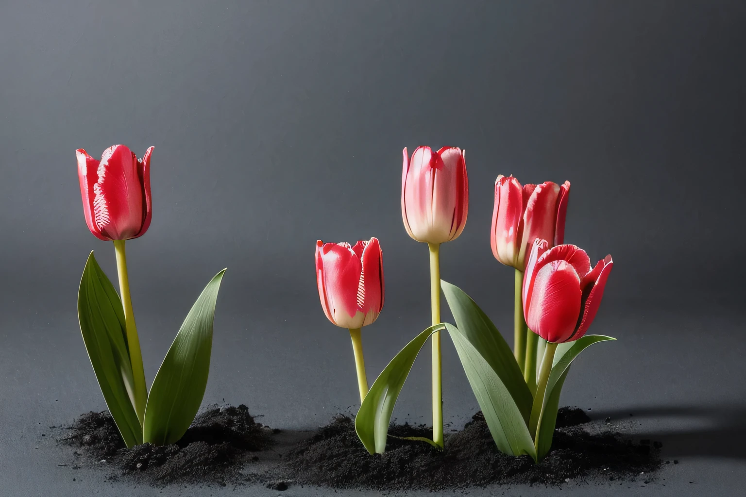 Tulips, One, expansion, zoom, Background Black