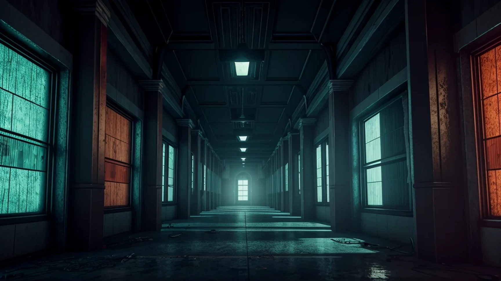 SCP-2854 The Little Shop-Mart of Horrors, from SCP lore, SCP-2854 is an abandoned supermarket located about 3 km from Site-118, During normal business hours, several anomalous entities will manifest, including the next ones; Incorporeal entities, which include: Entities with eyes that reflect visible light adorned with intangible lengths of chain, Entities whose bodies are the consistency of mist and are observed to be lacking discerning facial features, Entities with several pairs of wings and heads similar to depictions in Christian iconography Varying entities of different sizes, shapes, and anomalous ability with iconography similar to depictions of the Christian   gross and menacing, gross and evil, trending on ArtStation, award winning, rgb, unreal engine, octane render, excellent composition, cinematic atmosphere, dynamic dramatic cinematic lighting, aesthetic, very inspirational, arthouse