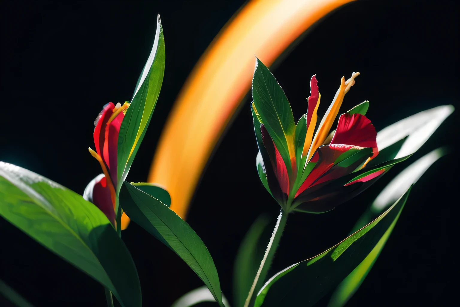 Alstroemeria, alstroemeria, One, expansion, zoom, Background Black