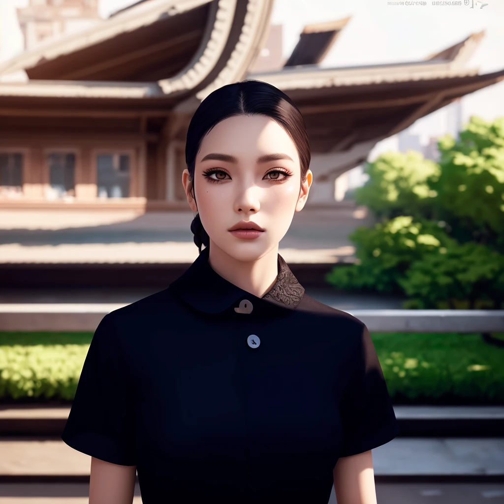 (วอลล์เปเปอร์ CG unity 8k ที่very detailed),(Masterpiece), (best quality), (very detailed), (best illustrations),(best shadow), cowboy shoot, (sharp eyeliner, eyelid, Detailed eyes:1.1), (city background:1.2), ,Take a break , Version 3 (Girls' frontline), , 3D,8k,