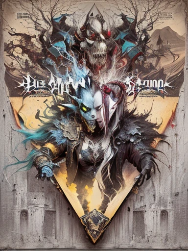 a picture of a poster with a drawing of a demon and a demon, album artwork, promotional artwork, album art cover, cover art, album cover art, album cover, cd cover artwork, detailed cover artwork, punk rock album cover art style, an album cover, official artwork, poster cover art, metal album cover art, album art, official poster artwork