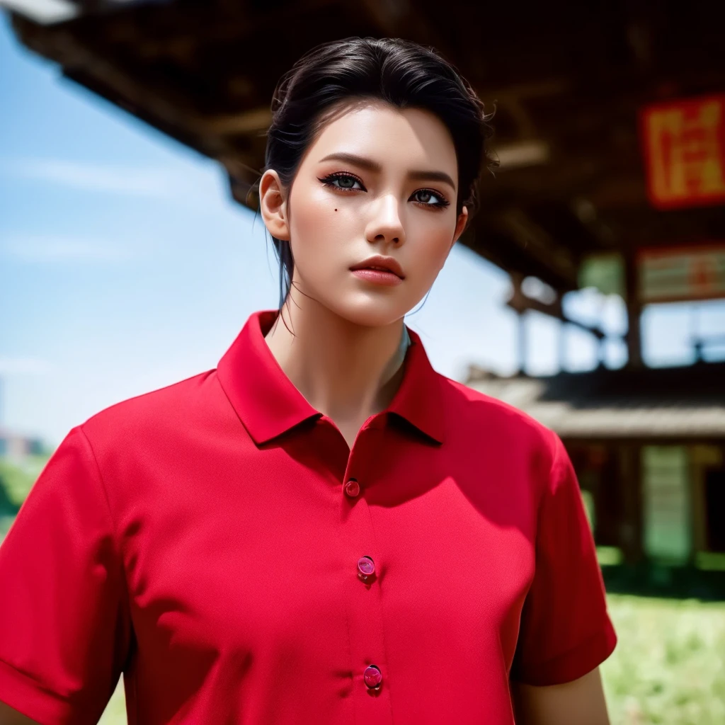 (วอลล์เปเปอร์ CG unity 8k ที่very detailed),(Masterpiece), (best quality), (very detailed), (best illustrations),(best shadow), cowboy shoot, (sharp eyeliner, eyelid, Detailed eyes:1.1), (city background:1.2), ,Take a break , Version 3 (Girls' frontline), , 3D,8k,