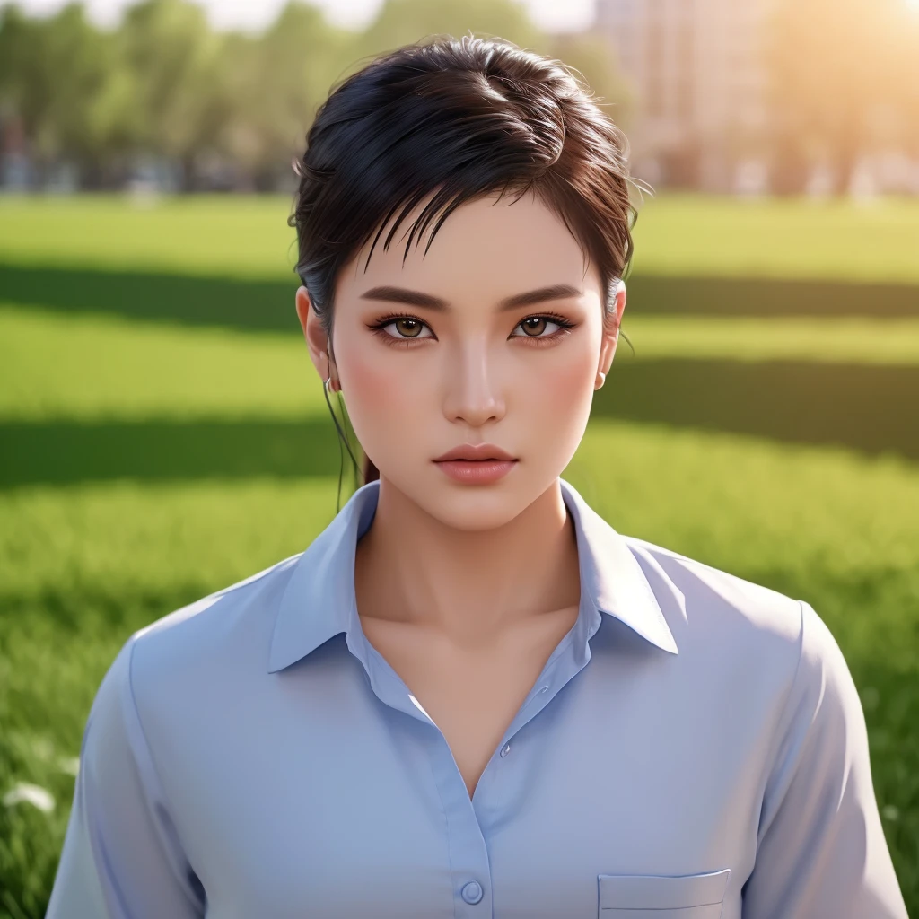 (วอลล์เปเปอร์ CG unity 8k ที่very detailed),(Masterpiece), (best quality), (very detailed), (best illustrations),(best shadow), cowboy shoot, (sharp eyeliner, eyelid, Detailed eyes:1.1), (city background:1.2), ,Take a break , Version 3 (Girls&#39; frontline), , 3D,8k,