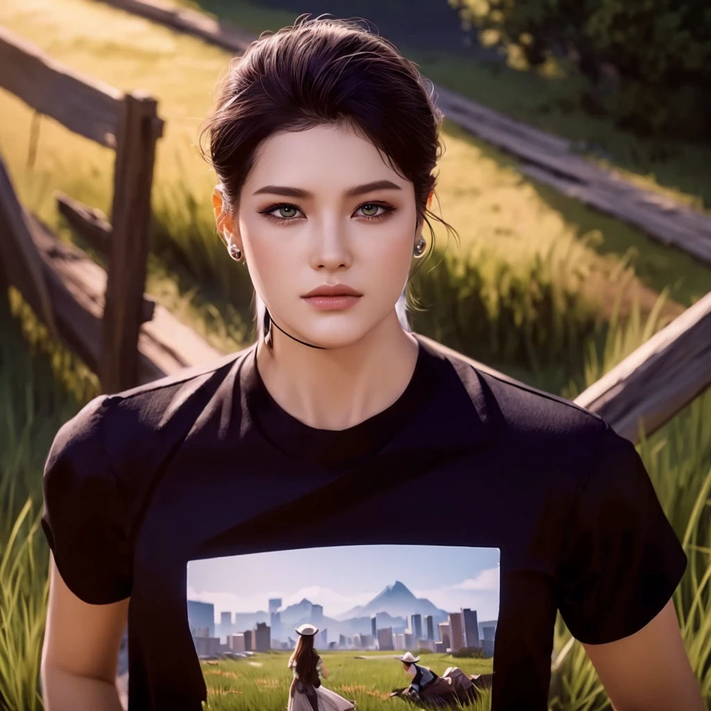 (วอลล์เปเปอร์ CG unity 8k ที่very detailed),(Masterpiece), (best quality), (very detailed), (best illustrations),(best shadow), cowboy shoot, (sharp eyeliner, eyelid, Detailed eyes:1.1), (city background:1.2), ,Take a break , Version 3 (Girls' frontline), , 3D,8k,