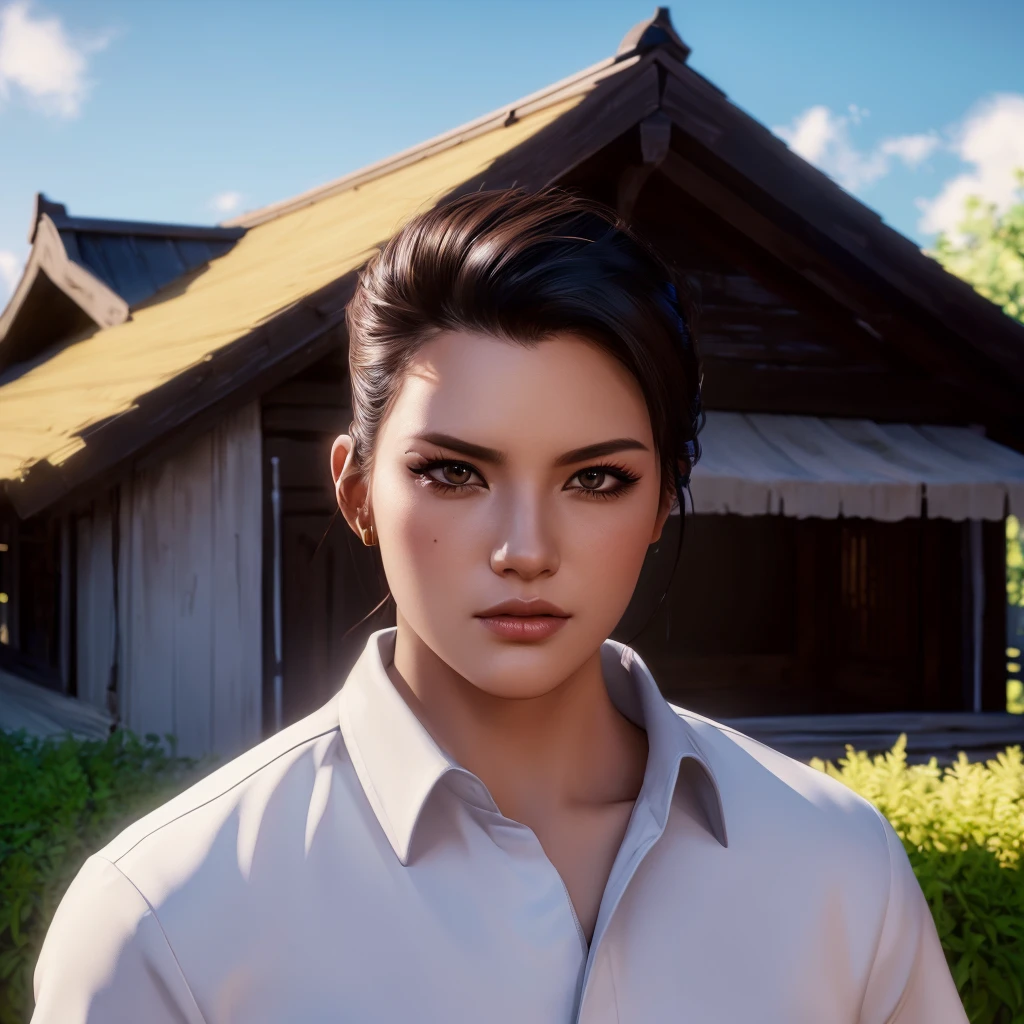 (วอลล์เปเปอร์ CG unity 8k ที่very detailed),(Masterpiece), (best quality), (very detailed), (best illustrations),(best shadow), cowboy shoot, (sharp eyeliner, eyelid, Detailed eyes:1.1), (city background:1.2), ,Take a break , Version 3 (Girls&#39; frontline), , 3D,8k,
