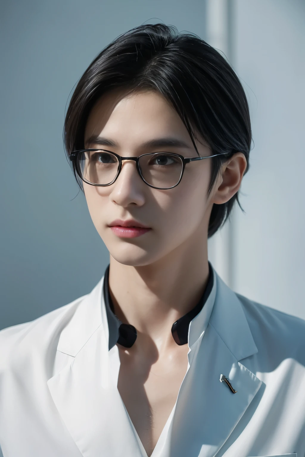 male。30th Generation。male。Thin black glasses。Very delicate and beautiful。High resolution。Best illustrations。Best Shadow。high quality。Private Server。