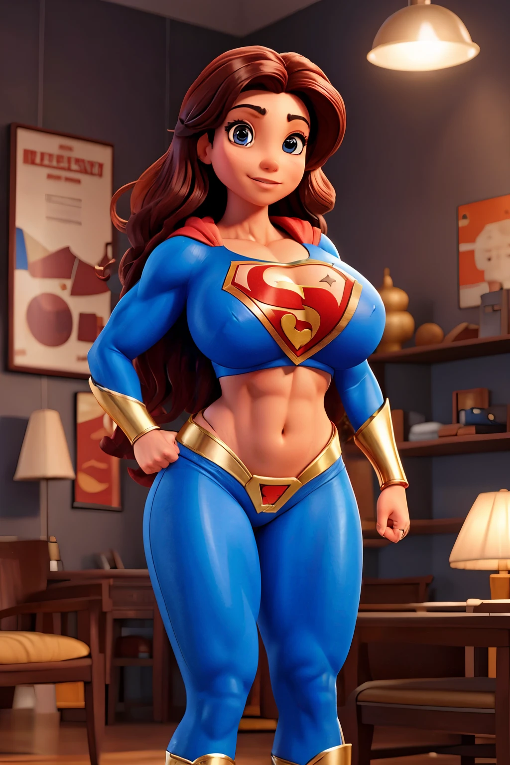 Superwoman big boobs muscle abs