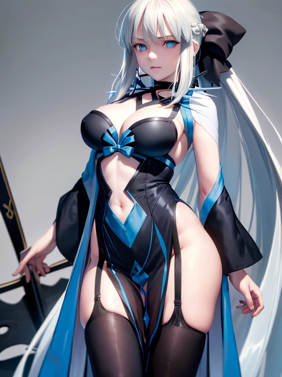 ((Cinematic light, Best quality, 8k, Masterpiece :1.3)), 1girl, Beautiful woman, (white hair, large breasts:1.3), rope panties, bra :1.2, hopefully falling, seductive open lips,1girl, standing, full body, hairy female, body hair, (white hair, white skin:1.1), chest tuft, digitigrade, white hair, long hair, black mask, (blue eyes, bright eyes:1.4), small breasts, BREAK nature, jungle, magical forest, fantasy forest, grass, purple leaves, plants, bright flowers, rocks, day, sexy, showing off, showing armpits, ((nsfw)), ((sexual teasing)), ((((tight latex skirt))), (((mask covering part of the face))), ((thin waist)), skinny, bodycon, nipslip, pantyshot