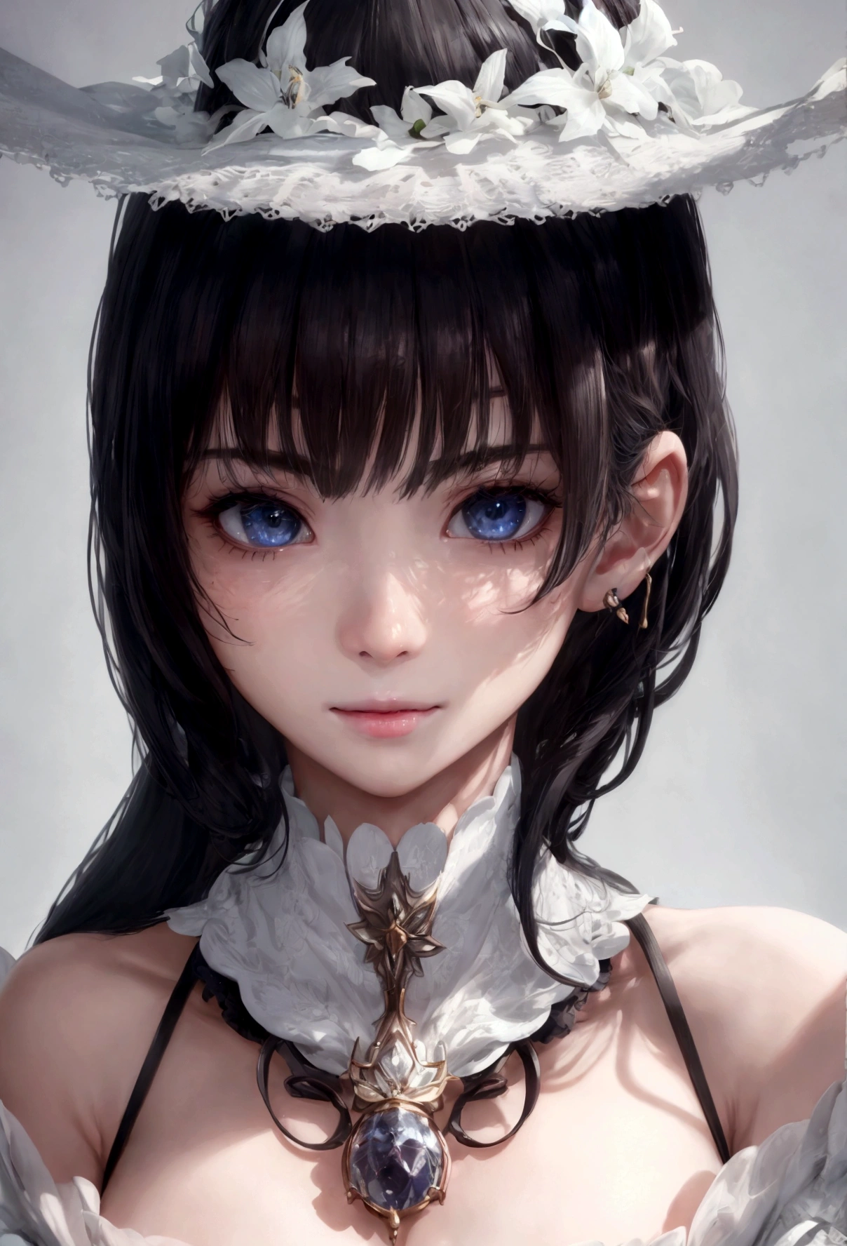 (ultra high res,photorealistic,realistic,best quality,photo-realistic), (8k, raw photo, best quality, masterpiece), (photon mapping, radiosity, physically-based rendering,automatic white balance), technological sense, best quality, masterpiece, illustration,CG ,unity ,wallpaper, official art, Amazing, finely detail, an extremely delicate and beautiful,extremely detailed, highly detailed, sharp focus,rich background,blurry background, (real person,photograph), (((high detailed skin,visible pores))), (((face close-up))), ((small breasts)), Her face is like a work of art, with every feature perfectly balanced and symmetrical. Her eyes are a vivid shade of blue, with long, thick lashes that fan out like feathers, she has black short hair with fringe, beautiful detailed glass hair. They are framed by delicately arched brows, which give her an air of sophistication and intelligence.Her nose is small and straight, with a slight upturn at the tip that gives her a playful, mischievous look. Her lips are full and lush, with a natural pout that is both sensual and inviting. When she smiles, her whole face lights up, and you can't help but be drawn in by her infectious energy. Her skin is like porcelain, smooth and flawless, with a natural radiance that seems to come from within. It's as if she's lit from within, with a glow that makes her stand out in any crowd. When you look at her, you can't help but be captivated by her beauty, and you know that you'll never forget her face.
