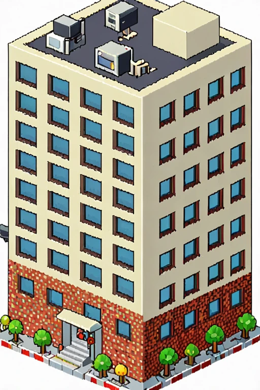 highly detailed isometric pixelart close-up of a __building__, simple white background, eboy style 