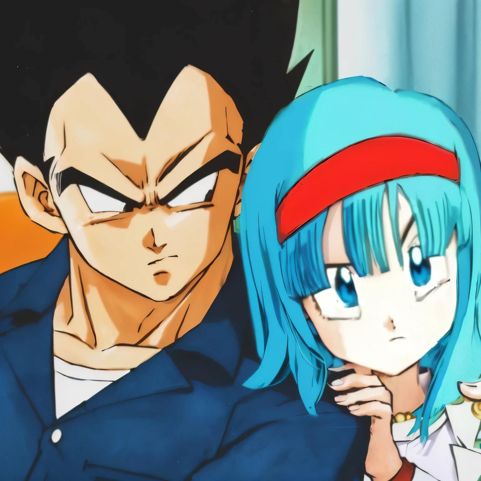 Dragon sphere vegeta and Bulla are standing next to each other, with hair on her head vegeta, bulma from Dragon sphere, garota saiyajin, anime style, Dragon sphere style, de arte, Dragon sphere artstyle, by Akira Toriyama, vegeta, fanart de alta qualidade, manga”, prince vegeta, Dragon sphere, Dragon sphere, no estilo anime, anime cel