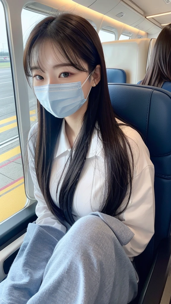 AIBeauty、Cabin Attendant Prompt、plane、airport、Face masks