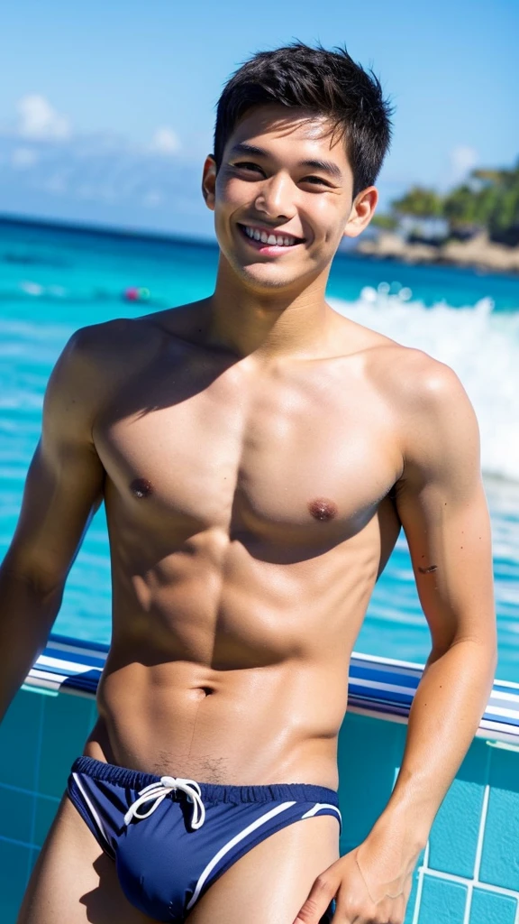 male 9 swimwear hawaii lifesaver smile