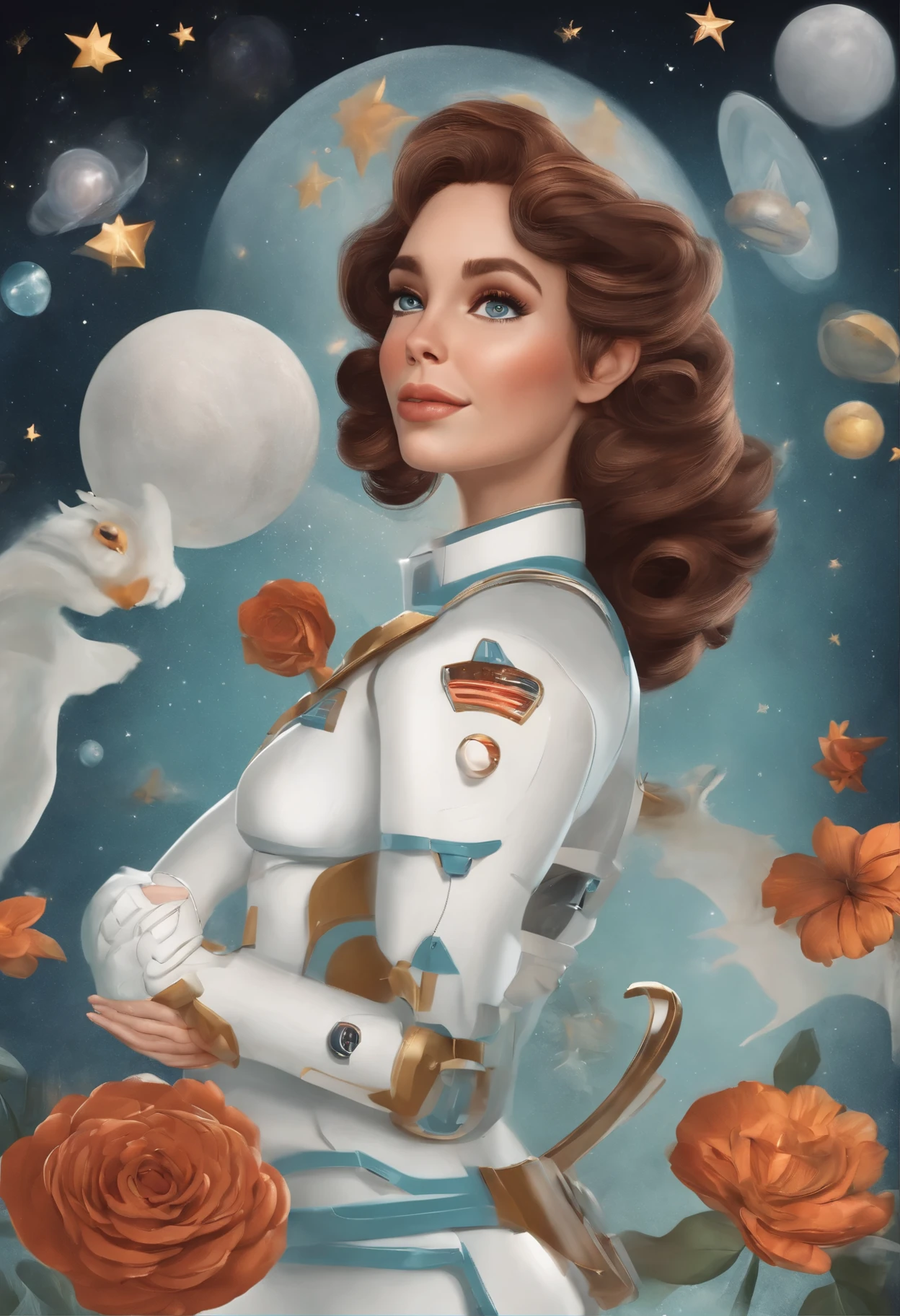 um garoto feliz e fofo com cabelo curto, vestindo uma fantasia espacial, , fundo branco, the , tom, Estilo Pixar, ..3d, desenhos animados, rosto detalhado, asymmetric 16k