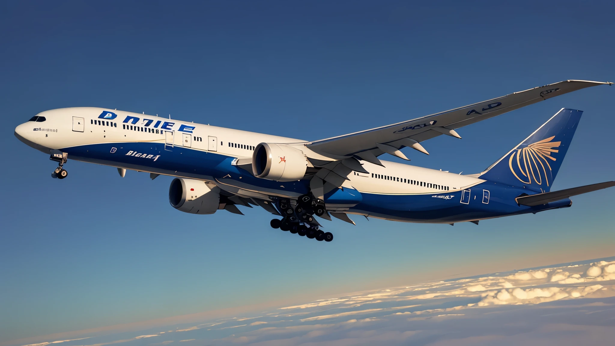 plane、Boeing777、(((highest quality, masterpiece))), (((Very detailed)))