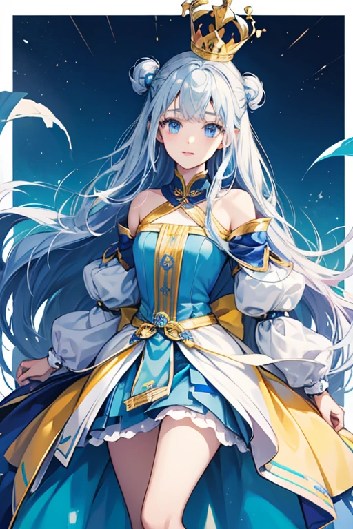 Clulutchi has a white head and body, and blue eyes. wore a blue dress with yellow stockings, and had two blue beads on her head instead of a crown. Miraitchi wore the same outfit, so this was likely before they discerned their own identities.