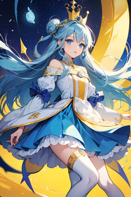 Clulutchi has a white head and body, and blue eyes. wore a blue dress with yellow stockings, and had two blue beads on her head instead of a crown. Miraitchi wore the same outfit, so this was likely before they discerned their own identities.