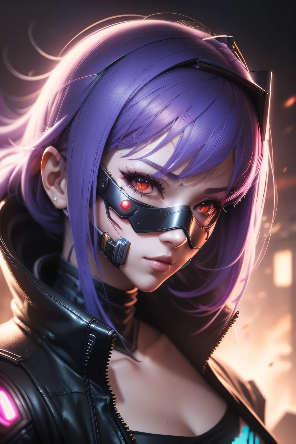 A close up of a woman with a mask, cyberpunk anime art, digital cyberpunk anime art, cyberpunk anime girl, digital cyberpunk - anime art, female cyberpunk anime girl, cyberpunk anime anime art, Mech cyborg girl, cyberpunk art style, cute cyborg, cyborg, aesthetic cyberpunk style, cyberpunk horror style, cute cyberpunk girl face