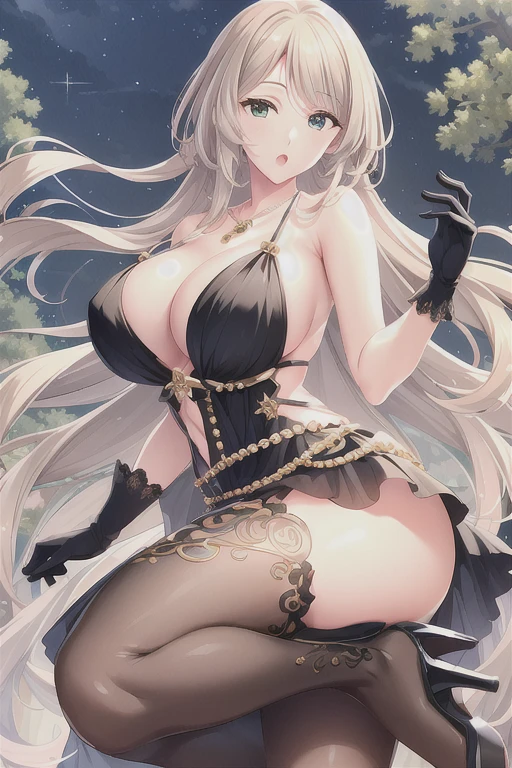 ((masterpiece)),((highest quality)),Super detailed,Awareness-raising,Explicit,beautiful body,beautiful Nose,beautiful character design,Perfect Eyes,Perfect Face,wallpaper,Ultra-high resolution,4K,photograph,(beautiful,Big Breasts:1.2),(beautiful顔:1.2),(Beautiful feet,Perfect Legs),Shiny skin,Official Style,Official Art,Make a screen cap,Anime Coloring,
Michiko Ninomiya,Michiko Ninomiya,One girl,Green Eyes,Blonde,Long Hair,Glamorous Evening Style, Long Evening Dress, High heels, statement necklace, Sparkling Clutch, Red lipstick, Diamond Earrings, nail art, belt, Silky gloves, shawl,Outdoor,fashion,Product Girl,Random outfit,Rich Expressions,Modifiable expressions (changeable expression),