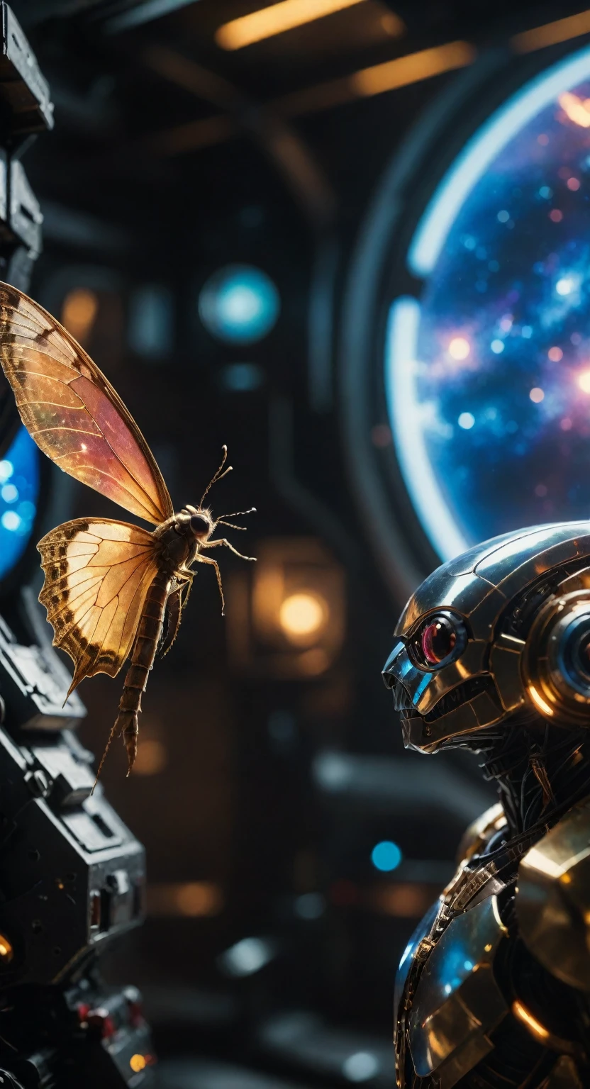 Here is the high-quality coherent stablediffusion prompt based on your input: **Organic Space Ship from Insect Civilization** A cinematic masterpiece unfolds in warm, vibrant tones reminiscent of 16mm film. A breathtaking organic space ship, inspired by Li Di and Guweiz, dominates the frame. Rutkowski's dramatic lighting highlights intricate details as the camera lingers on shimmering iridescent scales, delicate translucent wings, and a warm glow emanating from within. In the foreground, a wojtek fus (small winged insect-liked creature) perches contemplatively, gazing out at the cosmos against a subtle white balance and hint of film grain. The camera's gaze is perfectly balanced, with shallow depth of field and precise features in focus. **Composition:** * Organic space ship centerpiece * Wojtek fus in foreground, gazing out at the cosmos * Cinematic lighting with warm vibrant tones and dramatic highlights **Technical Specifications:** * Resolution: 8K * Color Bit Depth: 32-bit * Model Polygons: One Billion * Lighting Style: Cinematic, with warm vibrant tones and dramatic highlights. The camera's gaze is perfectly balanced, with shallow depth of field and precise features in focus. **Composition:** * Organic space ship centerpiece * Wojtek fus in foreground, gazing out at the cosmos * Cinematic lighting with warm vibrant tones and dramatic highlights **Technical Specifications:** * Resolution: 8K * Color Bit Depth: 32-bit * Model Polygons: One Billion * Lighting Style: Cinematic, with warm vibrant tones and dramatic highlights