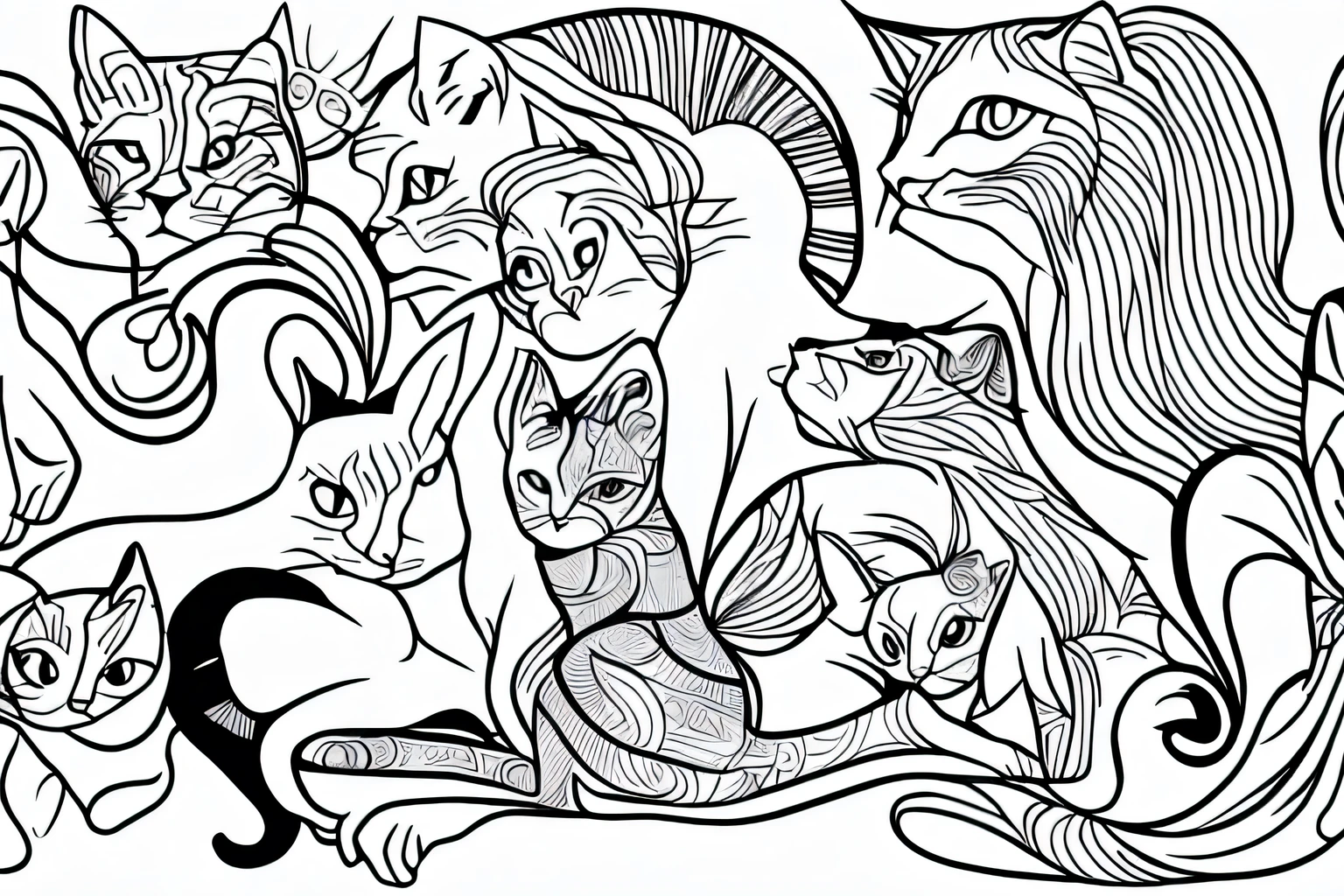 5 cats, fairy tale, Fairytale, Picasso