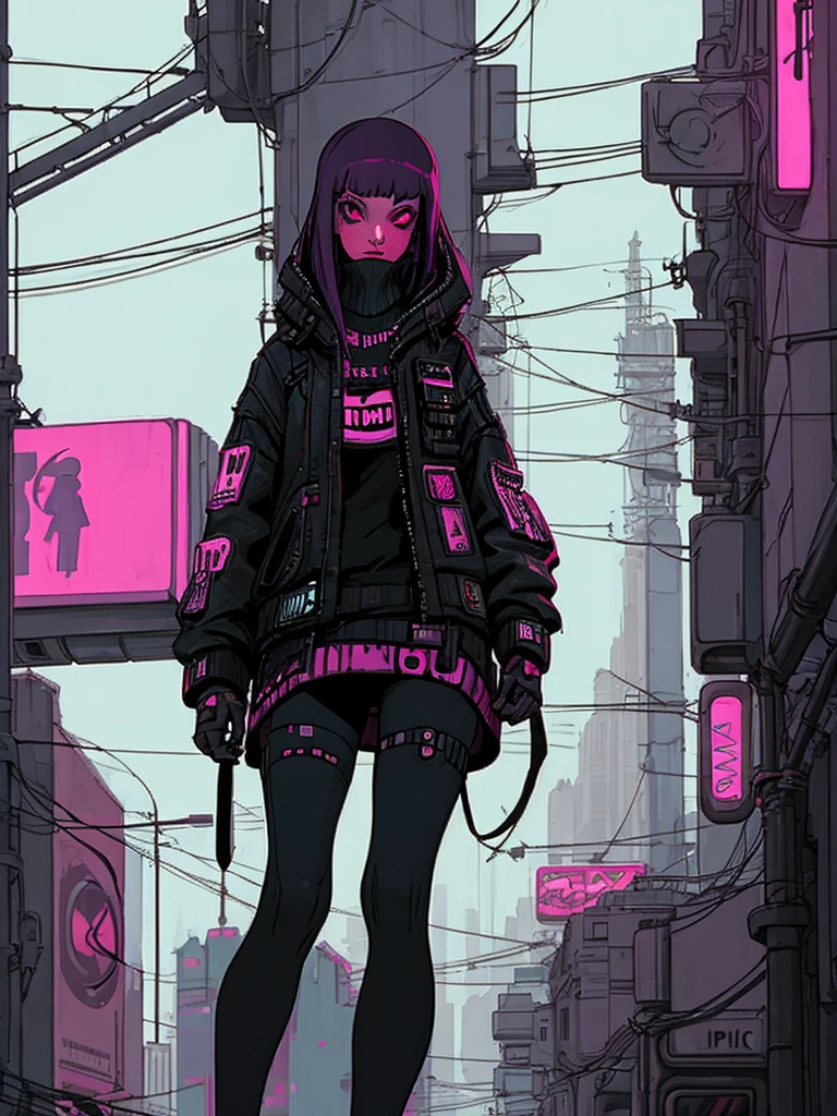 Lofi style girl in cyberpunk city  