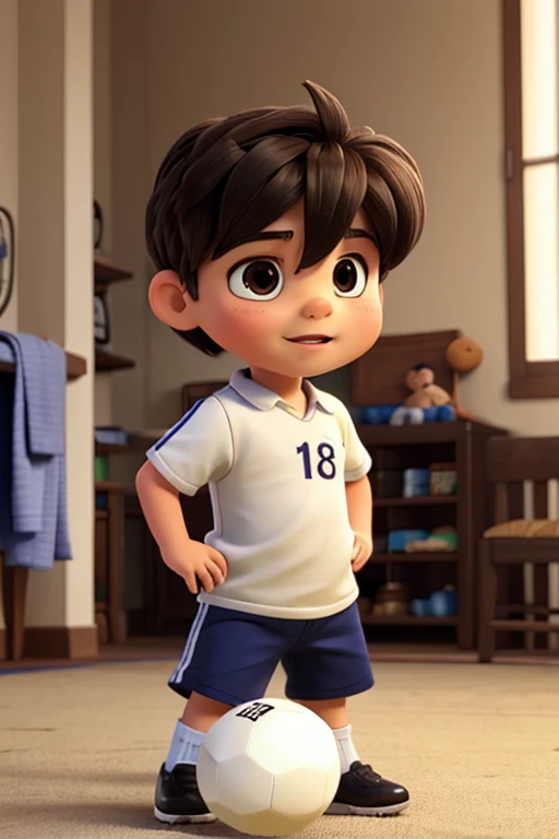 Little boy playing soccer