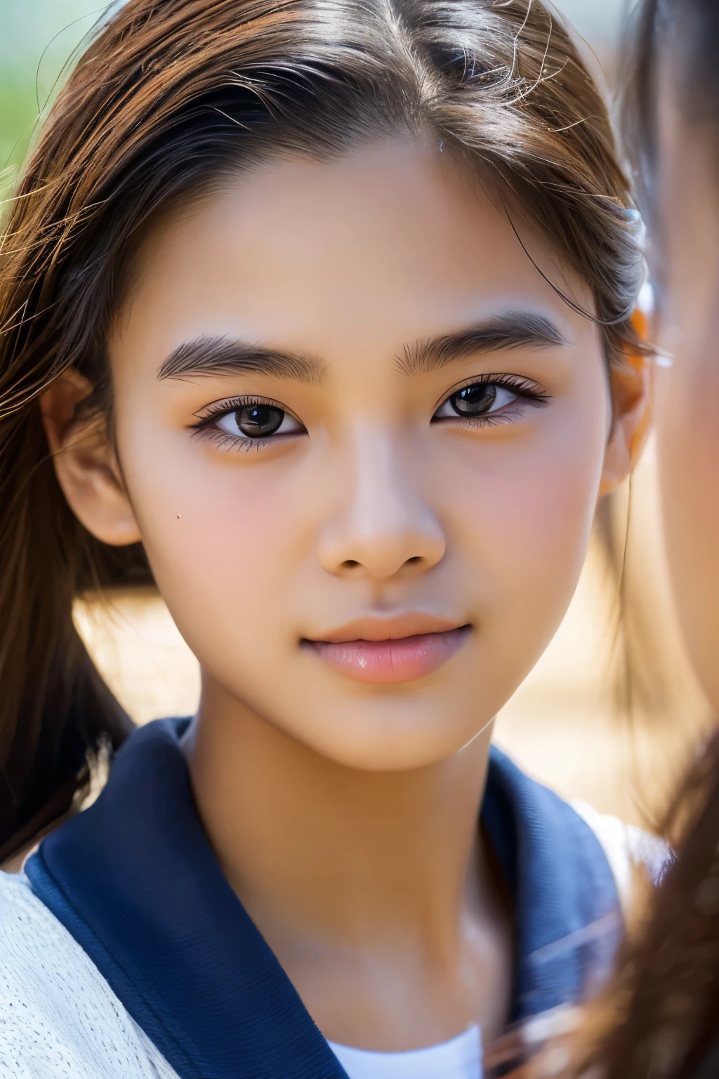 Samoan university student, Photorealsitic, Detailed skin, A detailed face, Detailed lips, Detailed eyebrows, PUPILS SPARKLING, depth of fields, ccurate, Super Detail, Best Quality, hight resolution, Anatomically correct, Textured skin, high details, High quality