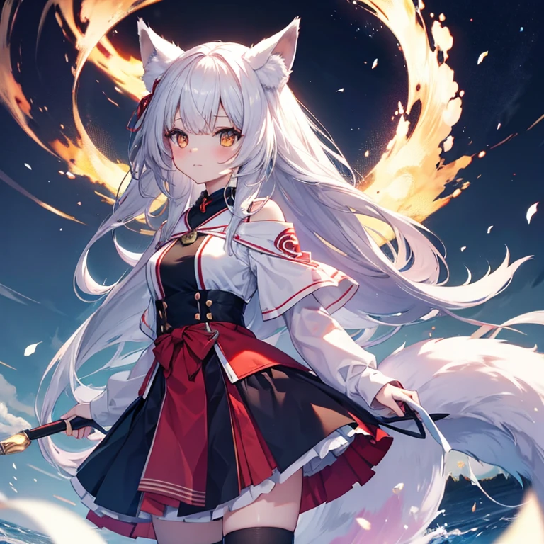 Fox Girl, Fox's Tail, Nine-Tailed Fox,Fox Ears, Black colored hair, Fox Makeup, Kimono with open chest,, Nice body, Avatar, face, Open chest, lewd face, Dominant representation, naughty face,Big Breasts,Emphasize cleavage,Show bare skin